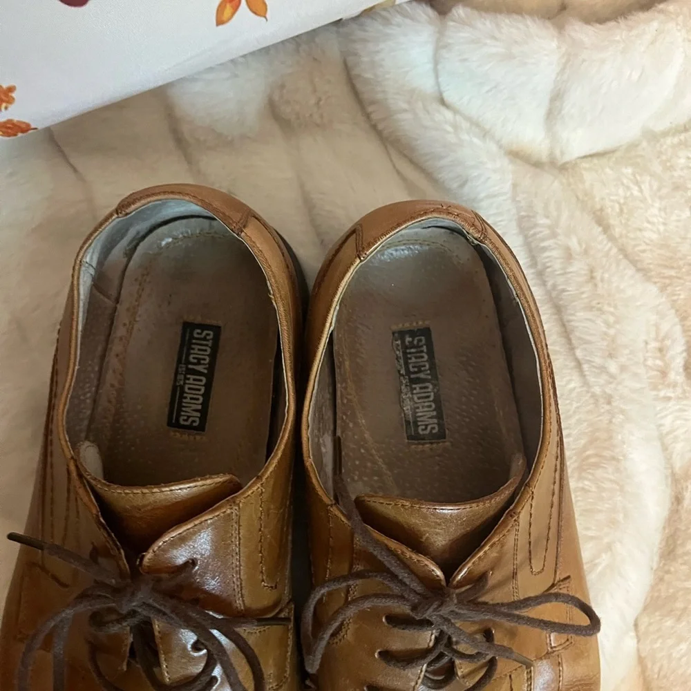 Y2K Stacey Adams Mens 11M 23274 03 Brown Oxford Square Toe Academia Dadcore Shoe